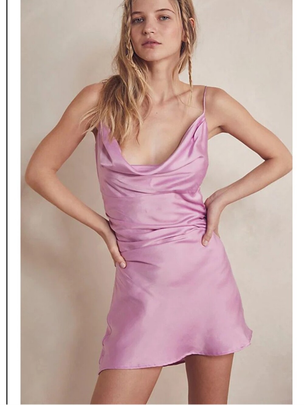 For Love & Lemons  Satin Cowl Slip Dress Y2K